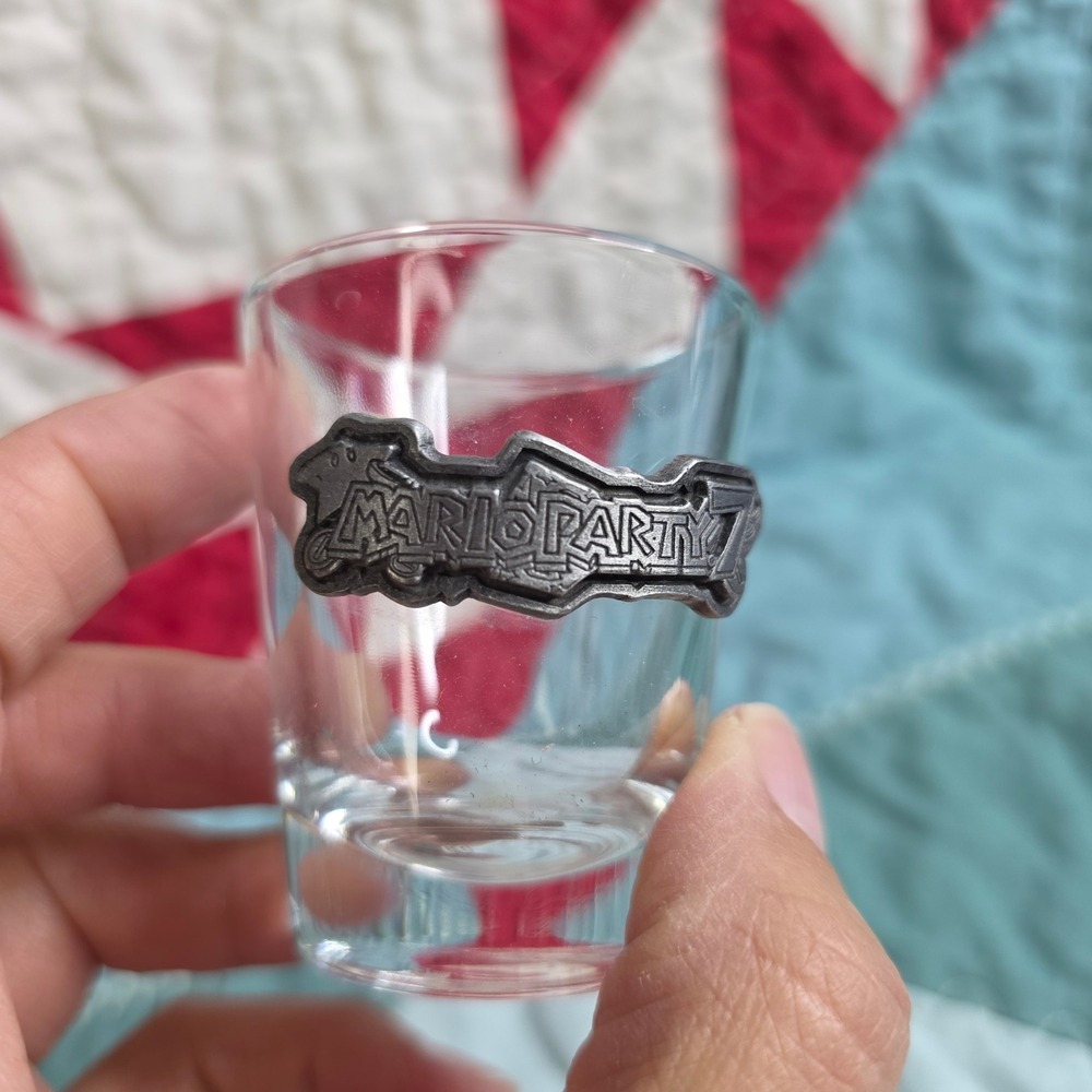 Nintendo Mario Party 7 Shot Glass Pewter Emblem Promo GameCube Collectible
